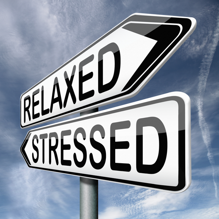 pic of two arrows, one saying stressed and one saying relaxed for your healthy diet plan