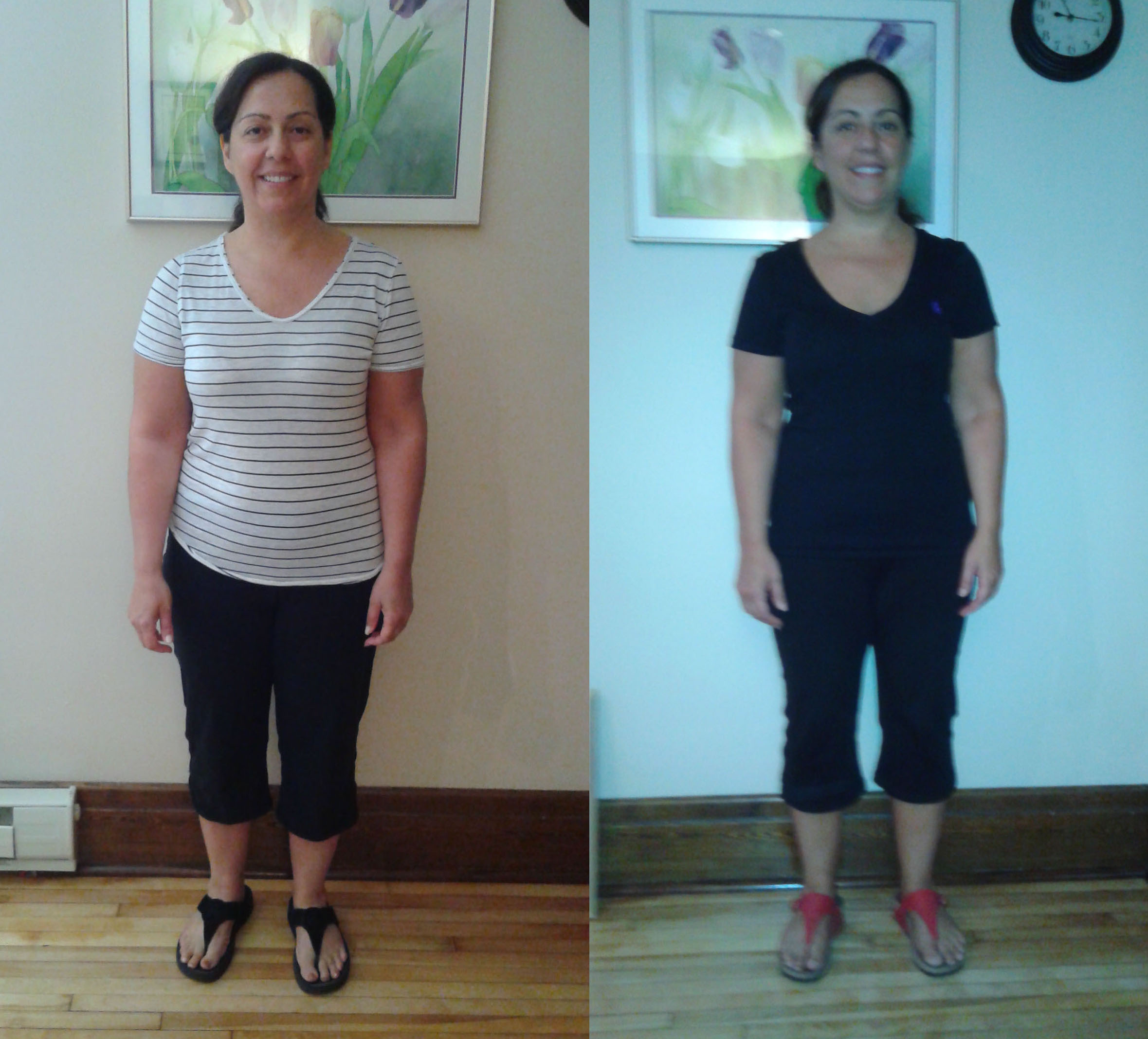 another west island naturopath testimonial before and after pic of a pear shaped body type