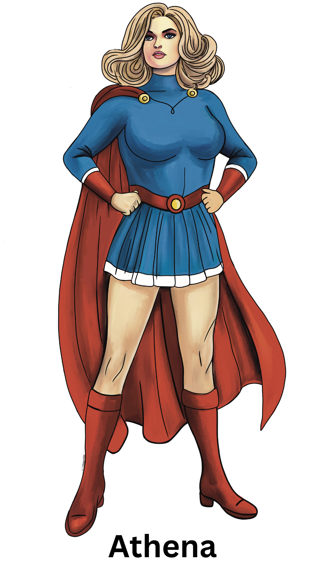 superhero illustration representing the adrenal body type Athena