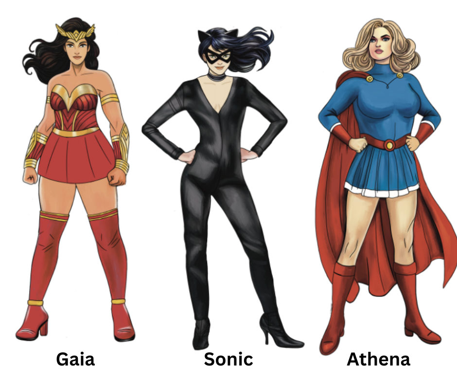 Bodytypology body types illustration: Gaia, Athena, and Sonic for personalized weight loss