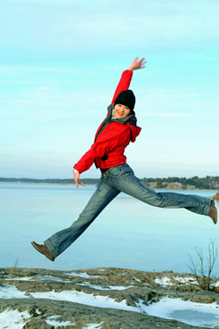 woman jumping for joy!